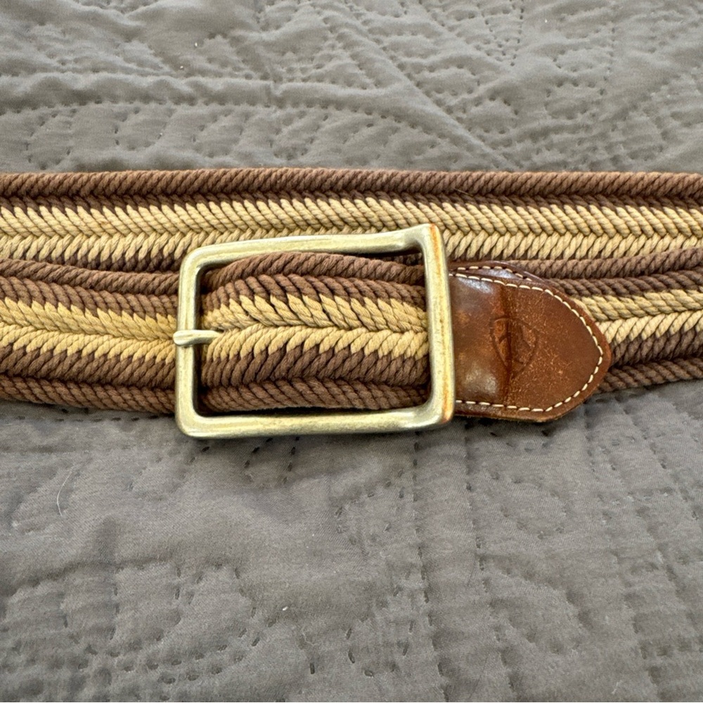 Ariat Braided Belt Womens 38" Adj Leather Trim Boho Hippie Woven Textile Western